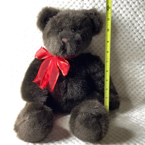 GUND Dark Brown Plush Bear 43213 Stuffed Animal w Red Bow - Picture 12 of 16